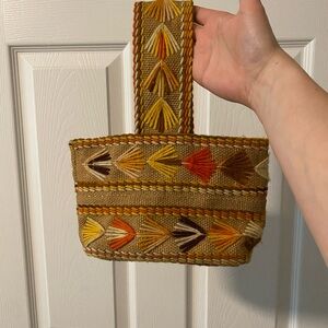 Vintage Handcrafted Multicolor Woven Tote Bag
